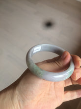 Load image into Gallery viewer, 54.2mm 100% natural type A certified light green/purple/red (FU LU SHOU, 福禄寿) jadeite jade bangle AM35-0063
