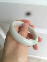 Load image into Gallery viewer, 53.5mm certified 100% natural Type A sunny green/white jadeite jade bangle X98-3760
