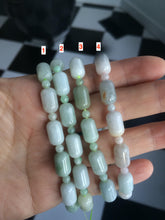 Load image into Gallery viewer, 100% natural green/white type A jadeite jade Capsule bead bracelet AE-bracelet
