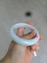 Load image into Gallery viewer, 57mm certified type A 100% Natural white green jadeite jade bangle AD52-9288
