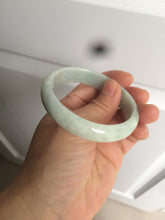 Load image into Gallery viewer, 53.5mm Certified type A 100% Natural light green oval jadeite jade bangle AD87-1032

