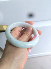 Load image into Gallery viewer, 57mm certified type A 100% Natural white green jadeite jade bangle AD52-9288
