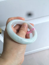 Load image into Gallery viewer, 57mm certified type A 100% Natural white green jadeite jade bangle AD52-9288
