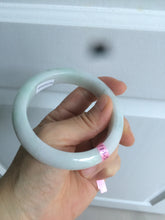 Load image into Gallery viewer, 57mm certified type A 100% Natural white green jadeite jade bangle AD52-9288

