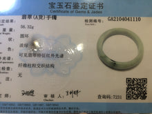 Load image into Gallery viewer, 57mm certificated Type A 100% Natural light green Jadeite Jade bangle L88-1110
