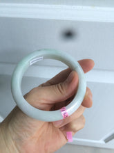 Load image into Gallery viewer, 57mm certified type A 100% Natural white green jadeite jade bangle AD52-9288
