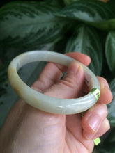 Load image into Gallery viewer, 54.7mm Certificated Type A 100% Natural yellow oval  jadeite jade bangle AC37-8526
