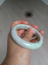 Load image into Gallery viewer, 57.4mm 100% natural Type A sunny green/white jadeite jade bangle K92-1110

