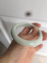 Load image into Gallery viewer, 57.4mm 100% natural Type A sunny green/white jadeite jade bangle K92-1110
