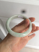 Load image into Gallery viewer, 57.4mm 100% natural Type A sunny green/white jadeite jade bangle K92-1110
