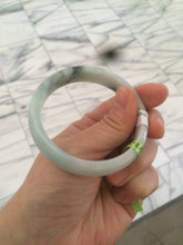 Load image into Gallery viewer, 53.9mm Certified Type A 100% Natural white/purple with green floating flowers Jadeite Jade bangle U71-2697
