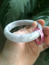 Load image into Gallery viewer, Sale! 54.5mm type A 100% Natural light purple/white/gray Jadeite Jade bangle B29
