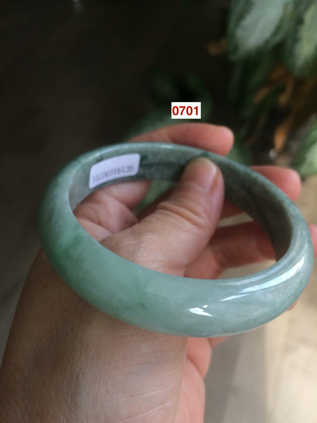 59mm Certified Type A 100% Natural green jadeite jade bangle group AC38