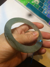 Load image into Gallery viewer, 54mm Type A 100% Natural dark green/gray Jadeite Jade bangle AS52
