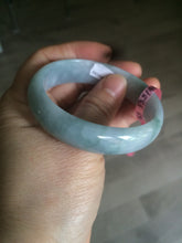 Load image into Gallery viewer, 51mm certified 100% natural Type A green/purple/gray oval jadeite jade bangle R49-5465
