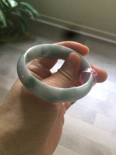 Load image into Gallery viewer, 51mm certified 100% natural Type A green/purple/gray oval jadeite jade bangle R49-5465
