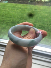 Load image into Gallery viewer, 51mm certified 100% natural Type A green/purple/gray oval jadeite jade bangle R49-5465
