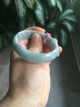 Load image into Gallery viewer, 51mm certified 100% natural Type A green/purple/gray oval jadeite jade bangle R49-5465
