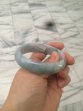 Load image into Gallery viewer, 51mm certified 100% natural Type A green/purple/gray oval jadeite jade bangle R49-5465
