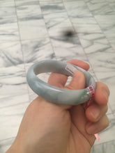 Load image into Gallery viewer, 51mm certified 100% natural Type A green/purple/gray oval jadeite jade bangle R49-5465
