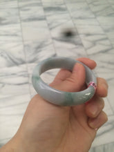 Load image into Gallery viewer, 51mm certified 100% natural Type A green/purple/gray oval jadeite jade bangle R49-5465
