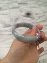 Load image into Gallery viewer, 51mm certified 100% natural Type A green/purple/gray oval jadeite jade bangle R49-5465
