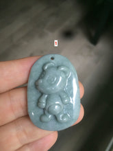 Load image into Gallery viewer, 100% Natural light green Jadeite Jade little doggy pendant A64
