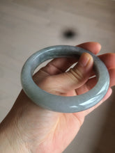 Load image into Gallery viewer, 56mm Certified type A 100% Natural smoky gray/black Jadeite bangle AF11-5972
