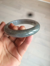 Load image into Gallery viewer, 56mm Certified type A 100% Natural smoky gray/black Jadeite bangle AF11-5972
