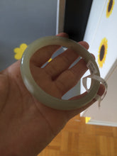 Load image into Gallery viewer, Sale! Certified 61mm 100% Natural light green/ yellow nephrite Hetian Jade bangle J36-1121
