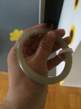 Load image into Gallery viewer, Sale! Certified 61mm 100% Natural light green/ yellow nephrite Hetian Jade bangle J36-1121
