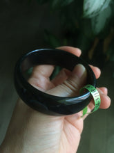 Load image into Gallery viewer, Sale! different size 100% Natural black/dark green serpentine Xiu jade(岫玉) bangle U22
