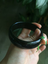 Load image into Gallery viewer, Sale! different size 100% Natural black/dark green serpentine Xiu jade(岫玉) bangle U22
