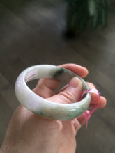 Load image into Gallery viewer, 51.5mm 100% natural Type A green/purple oval jadeite jade bangle B36
