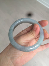 Load image into Gallery viewer, 56mm Certified type A 100% Natural smoky gray/black Jadeite bangle AF11-5972
