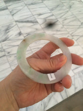 Load image into Gallery viewer, 55.5mm Certified Type A 100% Natural sunny green/purple/red (福禄寿) thin Jadeite Jade bangle U67-1443
