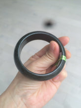 Load image into Gallery viewer, 53.5mm certified 100% Natural dark green/black nephrite Hetian Jade bangle HF25-4646
