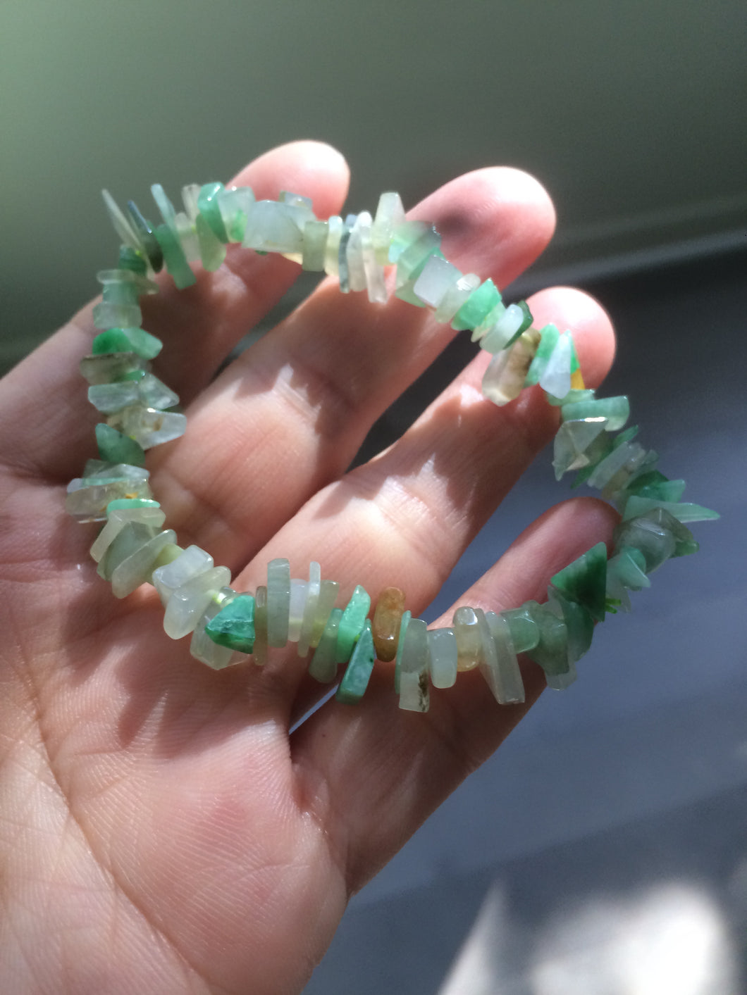 100% natural 9.6-10mm green/yellow/clear jadeite jade beads bracelet (Clearance item) SB