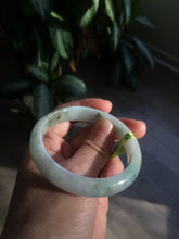 Load image into Gallery viewer, 53.4mm Certified type A 100% Natural watery green white Jadeite Jade bangle U64-4123
