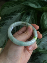 Load image into Gallery viewer, 53.4mm Certified type A 100% Natural watery green white Jadeite Jade bangle U64-4123
