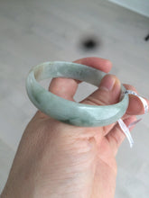 Load image into Gallery viewer, 52.9mm Certified Type A 100% Natural light green/brown Jadeite Jade bangle KS77-2354
