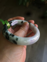 Load image into Gallery viewer, 57.8mm certified  100% natural light green/purple jadeite jade bangle F110-6206
