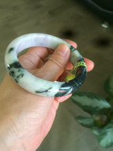 Load image into Gallery viewer, 57.8mm certified  100% natural light green/purple jadeite jade bangle F110-6206
