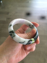 Load image into Gallery viewer, 57.8mm certified  100% natural light green/purple jadeite jade bangle F110-6206
