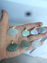 Load image into Gallery viewer, 20mm Type A 100Natural green white purple seashell  jadeite Jade  Pendant necklace AR27 (add-on item)
