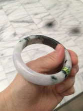 Load image into Gallery viewer, 57.8mm certified  100% natural light green/purple jadeite jade bangle F110-6206
