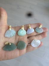 Load image into Gallery viewer, 20mm Type A 100Natural green white purple seashell  jadeite Jade  Pendant necklace AR27 (add-on item)
