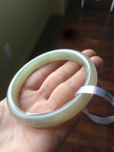 Load image into Gallery viewer, Sale! Certified 61mm 100% Natural light green/ yellow nephrite Hetian Jade bangle J36-1121
