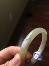 Load image into Gallery viewer, Sale! Certified 61mm 100% Natural light green/ yellow nephrite Hetian Jade bangle J36-1121
