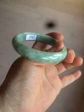 Load image into Gallery viewer, 52.5mm Certified Type A 100% Natural green/gray oval Jadeite Jade  bangle U124-7143
